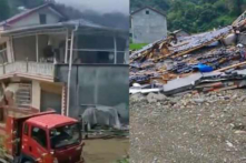 Trung Quốc: Lũ lụt làm sập nhà mới xây, chủ nhà khóc không ra nước mắt: ‘Chỉ trách nhân họa’