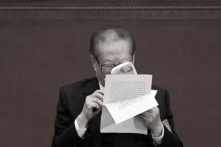 Cựu lãnh đạo Đảng Cộng sản Trung Quốc Giang Trạch Dân tại Đại lễ đường Nhân dân ở Bắc Kinh, Trung Quốc, vào ngày 24/10/2017. (Ảnh: Lintao Zhang/Getty Images)