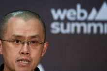 Đồng sáng lập kiêm Giám đốc điều hành Binance Triệu Trường Bằng (Changpeng Zhao) trình bày trong cuộc họp báo tại hội nghị công nghệ lớn nhất u Châu, Web Summit, ở Lisbon, Bồ Đào Nha, hôm 02/11/2022. (Ảnh: Patricia de Melo Moreira/AFP qua Getty Images)