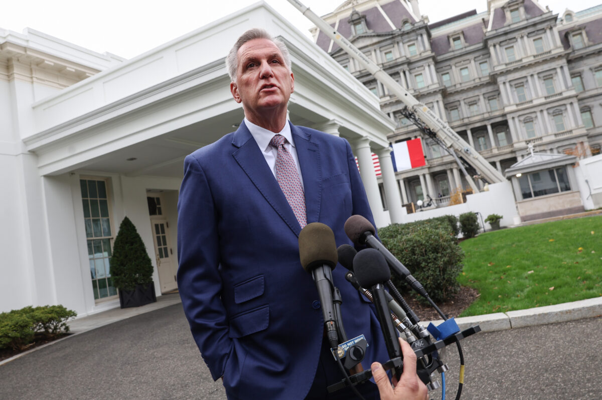 Lãnh đạo Thiểu số Hạ viện Kevin McCarthy (Cộng hòa-California) tại Hoa Thịnh Đốn hôm 29/11/2022. (Ảnh: Kevin Dietsch/Getty Images)