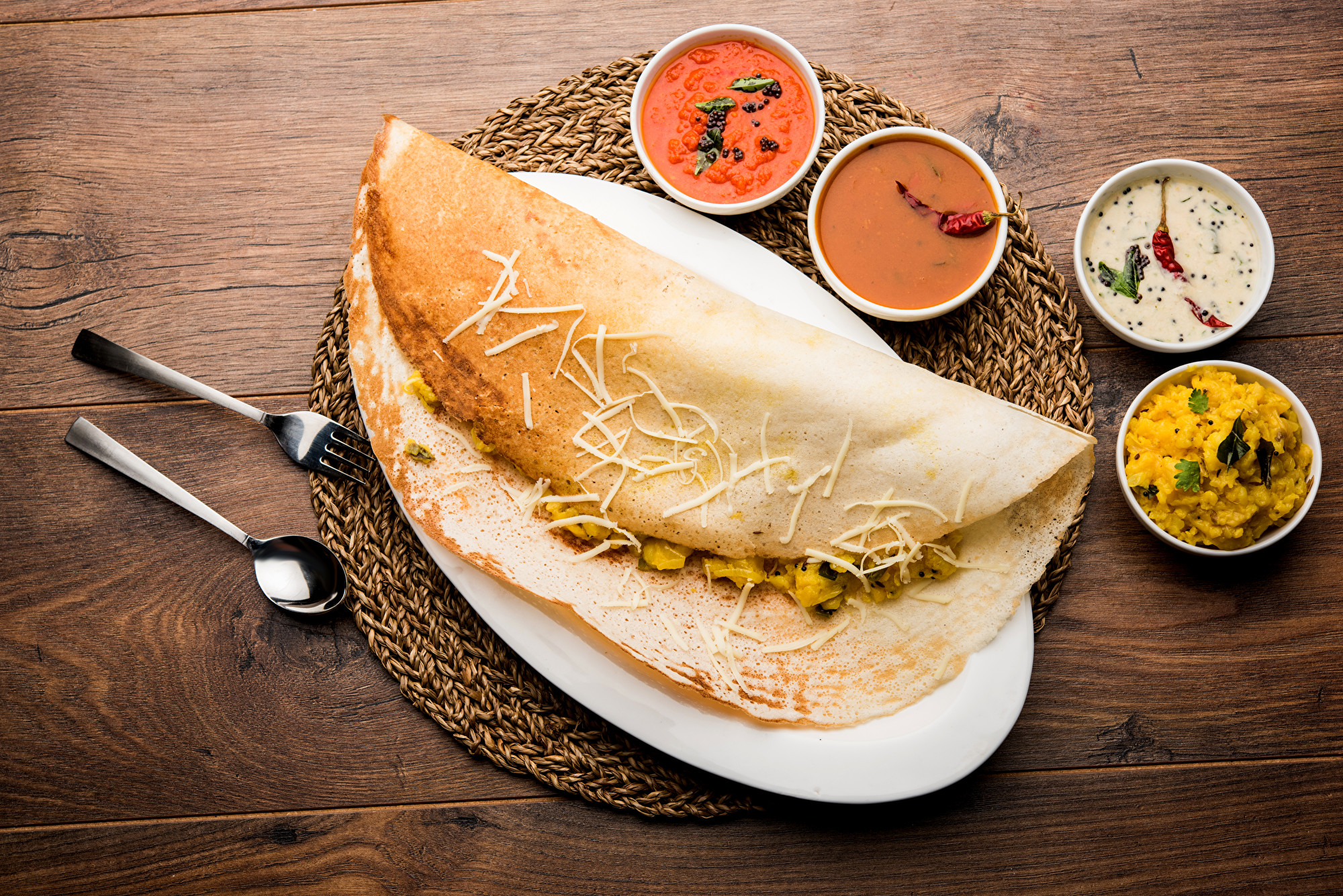 Bánh kếp Dosa của Ấn Độ. (Ảnh: shutterstock)