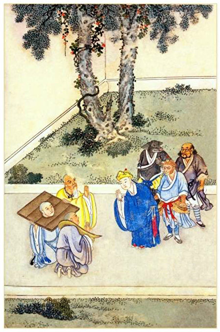 Bảo tháp bị ô nhiễm, chúng tăng chịu nhục. Họ mời thầy trò Đường Tăng đến chùa Kim Quang sẽ bày tỏ hết nỗi khổ. Bức tranh Hồi thứ 62