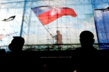 Cờ Đài Loan tại Bộ Quốc phòng Đài Loan ở Đài Bắc, Đài Loan, hôm 26/12/2022. (Ảnh: Ann Wang/Reuters)