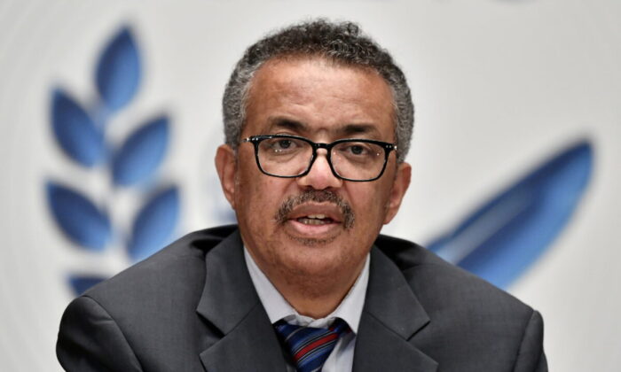 Tổng Giám đốc Tổ chức Y tế Thế giới (WHO) Tedros Adhanom Ghebreyesus tại Geneva Thụy Sĩ, vào ngày 03/07/2020. (Ảnh: Fabrice Coffrini/Pool qua Reuters)