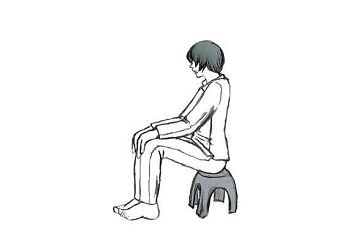 Ngồi trên ghế đẩu nhỏ. Hình ảnh mô tả phương pháp tra tấn trong nhà tù Trung Quốc.