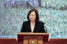 Tổng thống Đài Loan Thái Anh Văn nói chuyện trong một cuộc họp báo tại văn phòng tổng thống ở Đài Bắc, Đài Loan, hôm 27/12/2022. (Ảnh: Sam Yeh/AFP qua Getty Images)