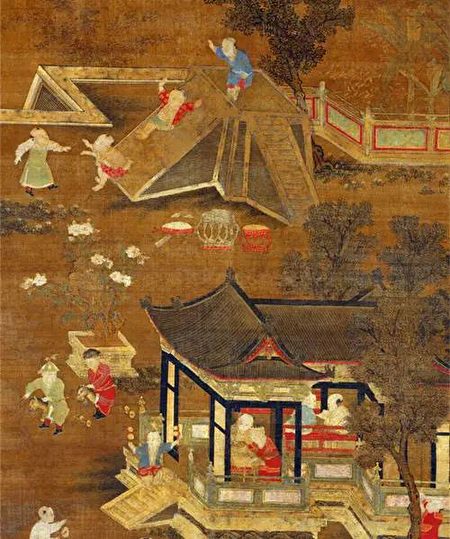 Bức tranh “Anh hí đồ” thời Nguyên, được lưu giữ tại Bảo tàng Nghệ thuật Metropolitan, Hoa Kỳ. (Ảnh: Tài sản công)