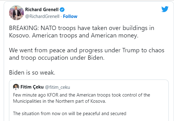 NATO cảnh báo Kosovo không thực hiện ‘các hành động gây bất ổn’ trong bối cảnh căng thẳng ở Serbia