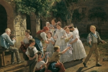 Tác phẩm “On Corpus Christi Morning” (Vào buổi sáng ngày lễ Lễ Mình Máu Thánh Chúa Kitô (Corpus Christi)) của họa sĩ Ferdinand Georg Waldmüller, năm 1857. Tranh sơn dầu trên gỗ; kích thước 25 5/8 inch x 32 1/4 inch. Phòng trưng bày nghệ thuật Belvedere của nước Áo, Vienna. (Ảnh: Tài sản công)