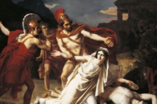 Tác phẩm “Antigone Buries Polynices” (Nàng Antigone chôn cất anh trai Polynices) của họa sĩ Sébastien Norblin, năm 1825, Paris, National School of Fine Arts. (Ảnh: US-PD)