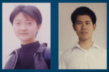 Ảnh hồ sơ không đề ngày tháng của cô Trương Dật Bác (Trái) và anh Hà Băng Cương (Phải). (Ảnh: Đăng dưới sự cho phép của Trung tâm thông tin Pháp Luân Đại Pháp)