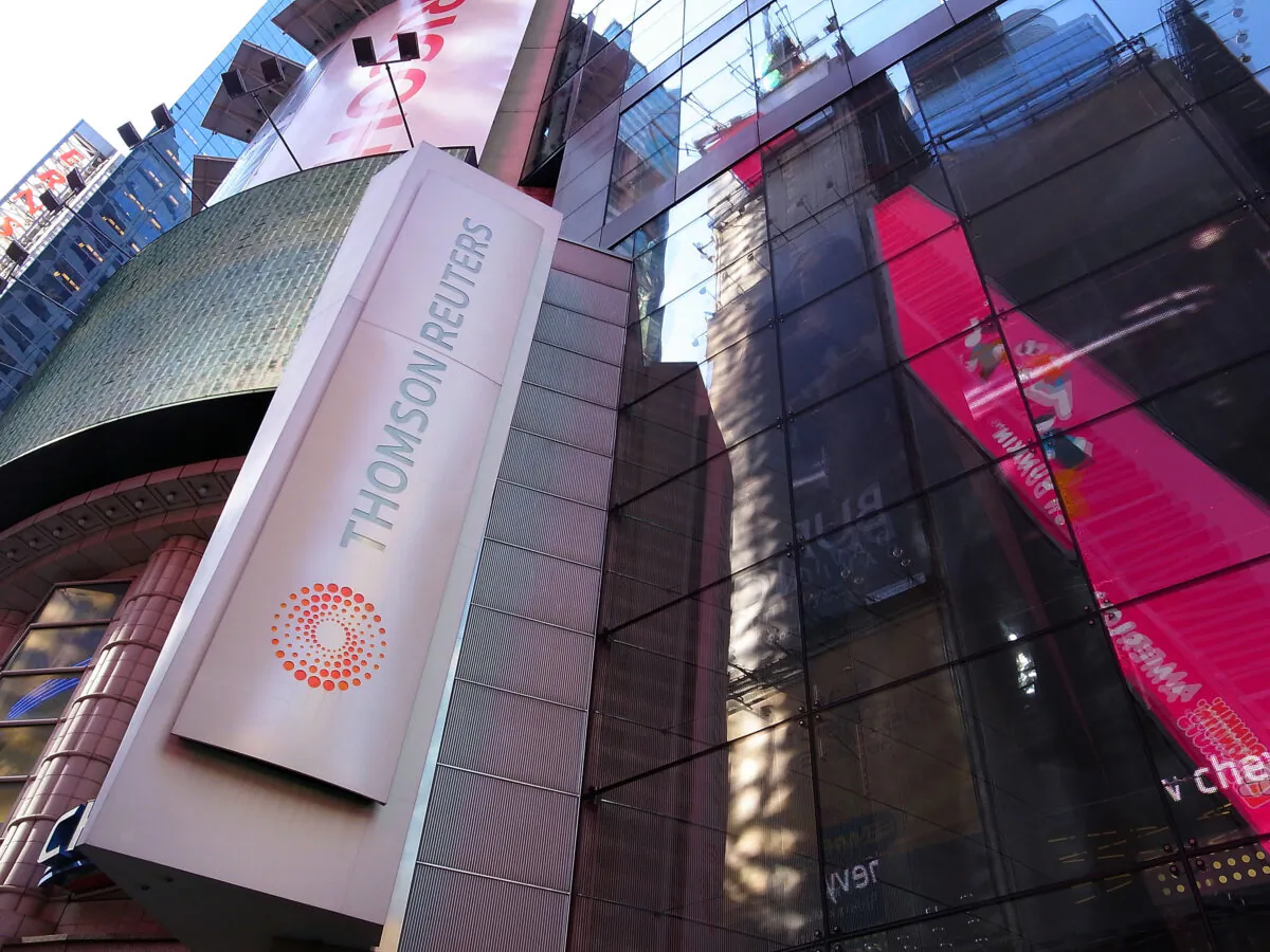 Tòa nhà Thomson Reuters ở thành phố New York. (Ảnh: Spencer Platt/Getty Images)