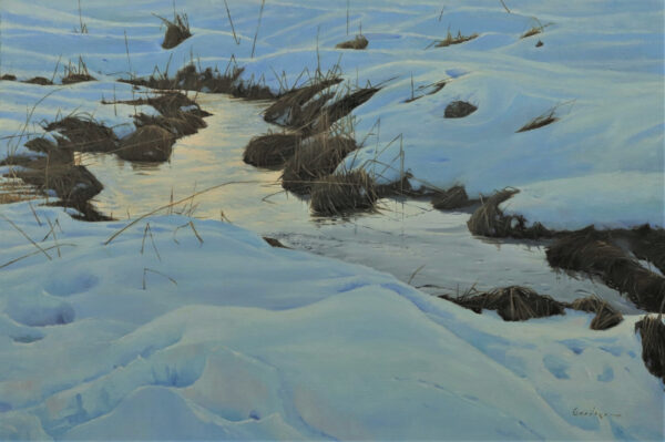 Tác phẩm “Narrow Passage” (Dòng chảy hẹp) của họa sĩ Jake Gaedtke, vẽ năm 2021. Tranh sơn dầu trên vải canvas; kích thước: 20 inch x 30 inch. (Ảnh: Jake Gaedtke)