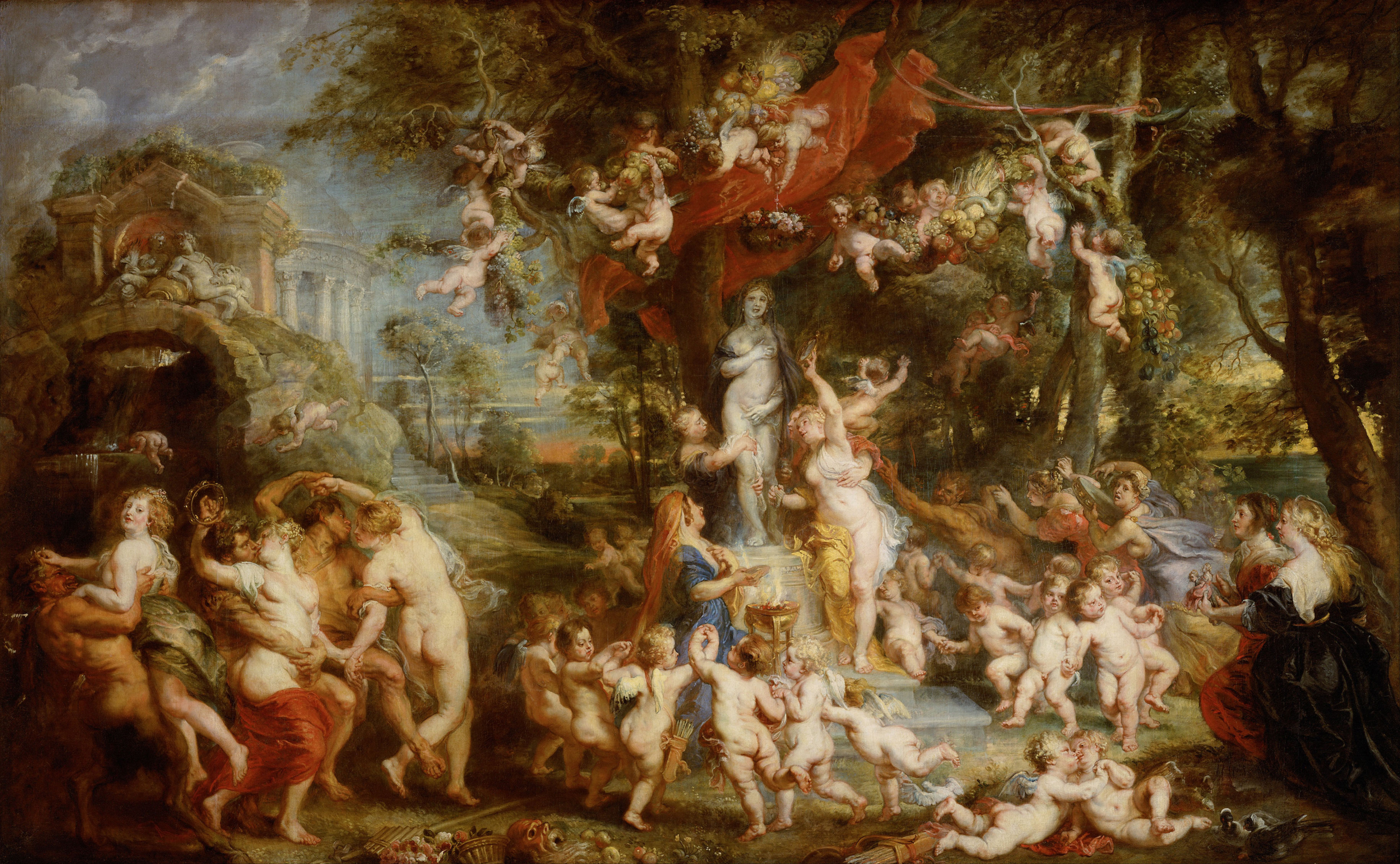 Bức tranh “The Feast of Venus (Buổi Yến Tiệc của Nữ Thần Venus),” của họa sĩ Peter Paul Rubens, năm 1636-1637. Tranh sơn dầu trên vải canvas. Bảo tàng Lịch sử Nghệ thuật ở Viên, nước Áo. (Ảnh: Tài liệu công cộng)