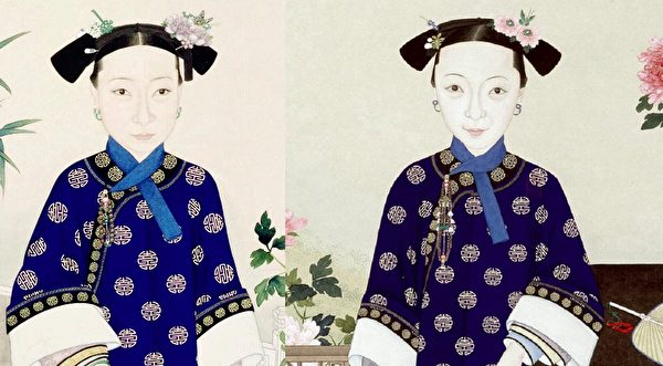 Tranh vẽ Hiếu Trinh Hiển Hoàng Hậu của Hàm Phong Đế(tức Từ An Thái Hậu)- Kiểu tóc “Lưỡng bả đầu” trong “Từ trúc diên Thanh đồ,” “Tuyền vi nhật vĩnh đồ”.(Ảnh: Tài sản công)