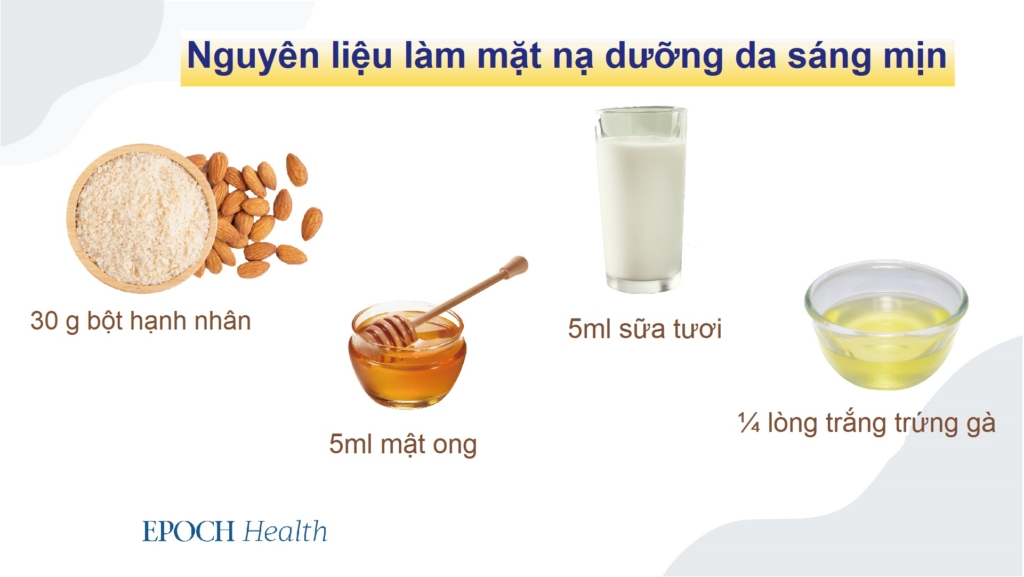 Công thức mặt nạ dưỡng da sáng mịn và trà dưỡng da tự làm tại nhà