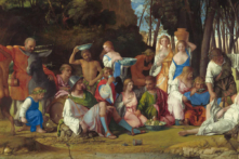 Một phần bức tranh “The Feast of the Gods” (Yến tiệc của các vị Thần) của hai danh họa Giovanni Bellini và Titian, vẽ năm 1514 và năm 1529. Sơn dầu trên vải canvas. Phòng trưng bày Nghệ thuật Quốc gia, thủ đô Hoa Thịnh Đốn. (Ảnh: Tài liệu công cộng)