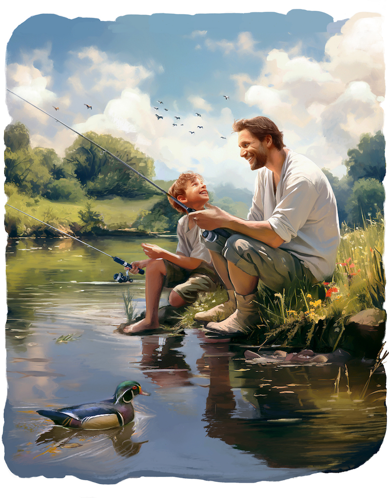 Câu cá tạo cơ hội cho người cha và con trai hình thành mối quan hệ bền chặt thông qua một hoạt động ý nghĩa. (Ảnh: Biba Kayewich)