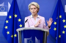 Chủ tịch Ủy ban Châu Âu Ursula von der Leyen tổ chức họp báo về năng lượng tại trụ sở chính của EU ở Brussels hôm 07/09/2022. (Ảnh: Kenzo Tribouillard/AFP qua Getty Images)