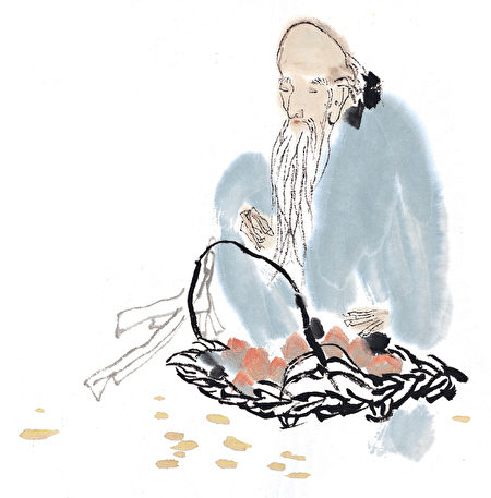 Lão tăng. (Ảnh: Epoch Times)