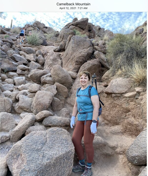 Một năm trong hành trình sức khỏe của cô Eileen Boetel, 2021. (Ảnh được sự cho phép của Eileen Botel)