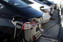 Xe sạc lại pin ở San Francisco hôm 09/03/2022. (Hình ảnh: Justin Sullivan/Getty Images)