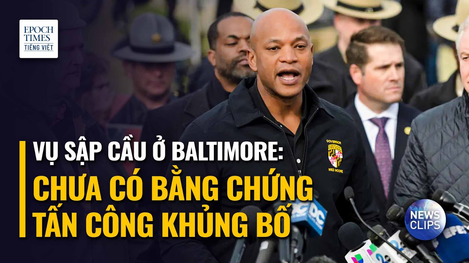 Thống đốc Maryland: Đang điều tra vụ sập cầu, chưa có bằng chứng về một vụ tấn công khủng bố