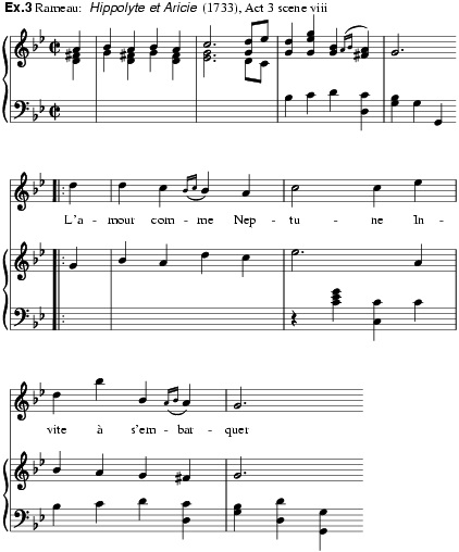Bản nhạc từ Màn 3, Cảnh 8 trong vở opera “Hippolyte et Aricie” của nhà soạn nhạc Rameau. (Ảnh: Tư liệu công cộng)