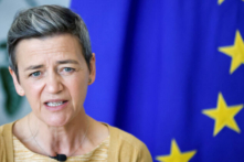 Phó Chủ tịch Ủy ban u Châu Margrethe Vestager nói chuyện trong một cuộc phỏng vấn với Reuters tại Brussels hôm 28/08/2022. (Ảnh: Johanna Geron/Reuters)