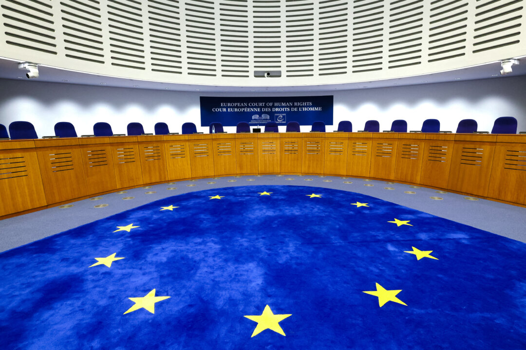 Tòa án Nhân quyền u Châu tại Strasbourg, miền đông nước Pháp, hôm 09/04/2024. (Ảnh: Frederick Florin/AFP qua Getty Images)