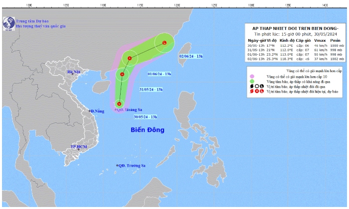 áp thấp nhiệt đới trên biển Đông