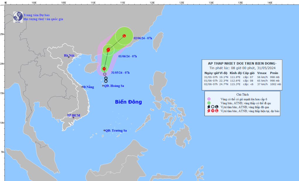 áp thấp nhiệt đới trên biển Đông