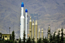 Phi đạn được trưng bày ở thủ đô Tehran của Iran, trong một bức ảnh tư liệu không đề ngày tháng. (Ảnh: Atta Kenare/AFP/Getty Images)