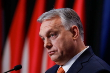 Thủ tướng Hungary Viktor Orban tổ chức cuộc họp báo sau cuộc bầu cử Quốc hội ở Budapest, Hungary, vào ngày 06/04/2022. (Ảnh: Bernadett Szabo/Reuters)