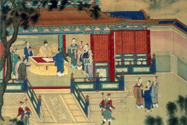 Hán Tuyên Đế là ‘Trung hưng chi quân’ nổi tiếng trong lịch sử. Dù là việc công hay việc tư, ông đều thể hiện tấm lòng nhân ái chân thành và sâu sắc. Tranh vẽ “Hán Tuyên Đế chiếu Nho giảng kinh” trong “Đế giám đồ thuyết”. Trương Cư Chính, người thời Minh biên soạn, Chu Ti Lan làm việc ở Nội phủ thời nhà Thanh vẽ. (Ảnh: Tài sản công)