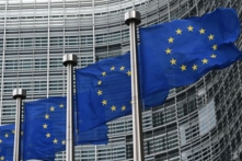 Cờ Liên minh Âu Châu tung bay trước tòa nhà của Ủy ban Âu Châu ở Brussels, Bỉ. (Ảnh: Emmanuel Dunand/AFP qua Getty Images)