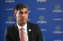 Thủ tướng Anh Sunak trả lời phỏng vấn vào hôm 13/06/2024, ngày đầu tiên diễn ra hội nghị thượng đỉnh G7. (Ảnh: Christopher Furlong/Getty Images)