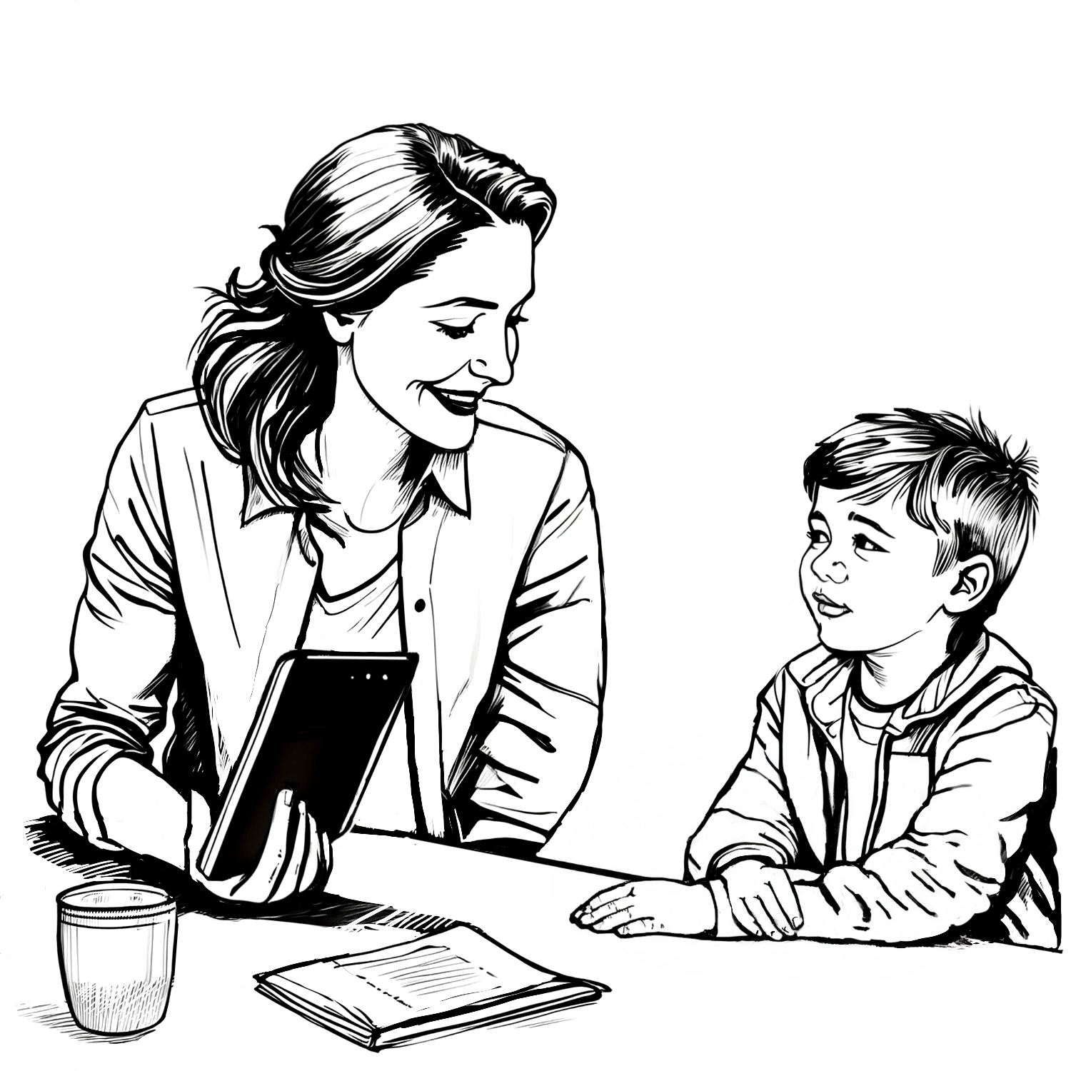 Việc giải thích cho các con hiểu vì sao không được xem các thiết bị điện tử cho tới khi các con lớn hơn có thể sẽ rất hữu ích. (Ảnh: Biba Kayewich).