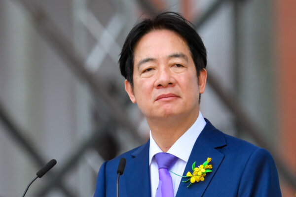 Tổng thống Đài Loan Lại Thanh Đức trình bày diễn văn nhậm chức sau khi tuyên thệ trong lễ nhậm chức tại Tòa nhà Văn phòng Tổng thống ở Đài Bắc, hôm 20/05/2024. (Ảnh: Sam Yeh/AFP qua Getty Images)