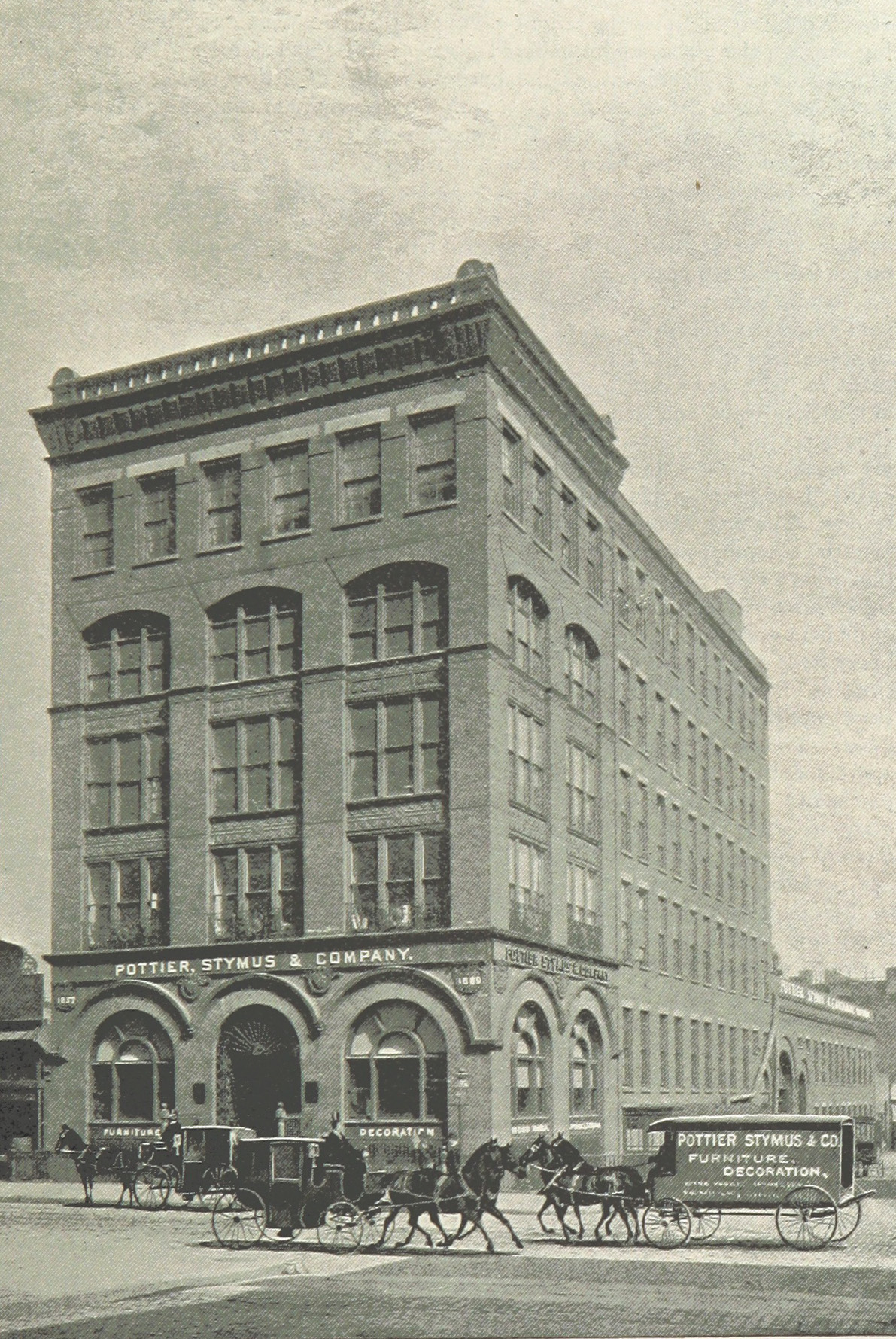 Hãng sản xuất Pottier & Stymus trên Đại lộ Lexington ở thành phố New York. Phim tấm trong “King’s Handbook of New York City” (Sổ Tay về Thành Phố New York của King), Moses King, năm 1893. Thư viện Anh quốc. (Ảnh: Tư liệu công cộng)