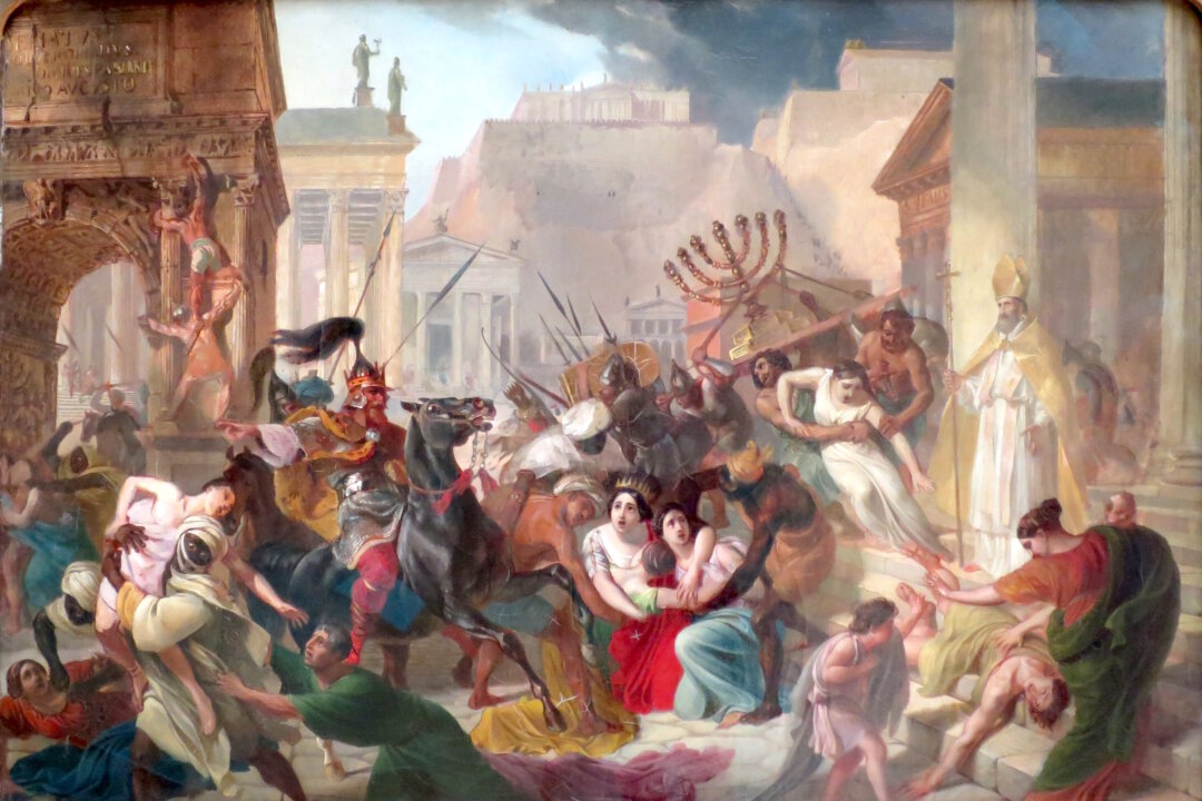 Bức tranh “Gaiseric’s Sacking of Rome” (Vua Gaiseric Cướp Phá Thành La Mã), từ năm 1833 đến năm 1836, của họa sỹ Karl Bryullov. Phòng trưng bày Tretyakov, Moscow. (Ảnh: Tư liệu công cộng)