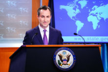 Phát ngôn viên Bộ Ngoại giao Matthew Miller nói trong một cuộc họp báo tại Bộ Ngoại giao ở Hoa Thịnh Đốn vào ngày 24/07/2023. (Ảnh: Madalina Vasiliu/The Epoch Times)