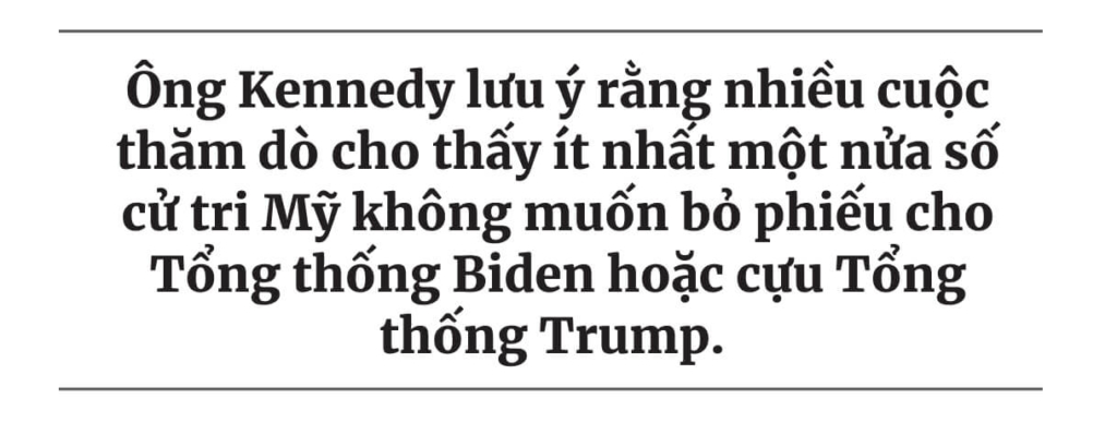 Ông Trump và ông Biden tăng cường công kích ông RFK Jr., nhân vật được cho là có thể ‘làm hỏng cuộc bầu cử’ của cả hai