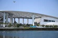 Khu phức hợp Sân vận động SoFi được FIFA công bố là địa điểm dành cho World Cup 2026 của thành phố đăng cai Los Angeles, ở Inglewood, California, ngày 16/06/2022. (Ảnh: Patrick T. Fallon/Getty Images)