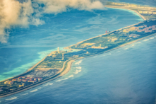 Các tòa nhà và công trình trên đảo nhân tạo do Trung Quốc xây dựng ở Đá Vành Khăn, Quần đảo Trường Sa, ở Biển Đông, vào ngày 25/10/2022. (Ảnh: Ezra Acayan/Getty Images)