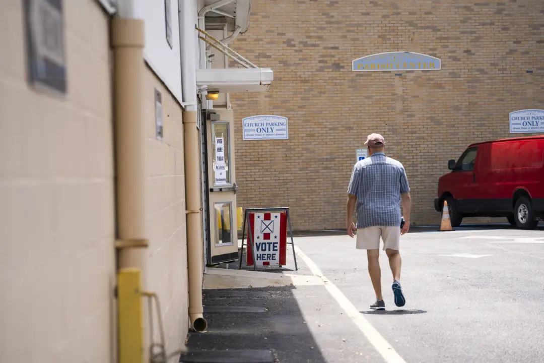 Một địa điểm bỏ phiếu trong cuộc bầu cử sơ bộ ở Cape May, New Jerry, hôm 04/06/2024. (Ảnh: Madalina Vasiliu/The Epoch Times)