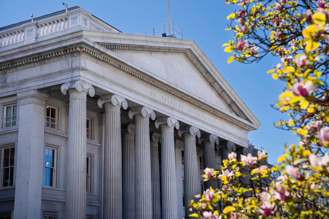 Bộ Ngân khố Hoa Kỳ tại Hoa Thịnh Đốn hôm 25/03/2024. (Ảnh: Madalina Vasiliu/The Epoch Times)